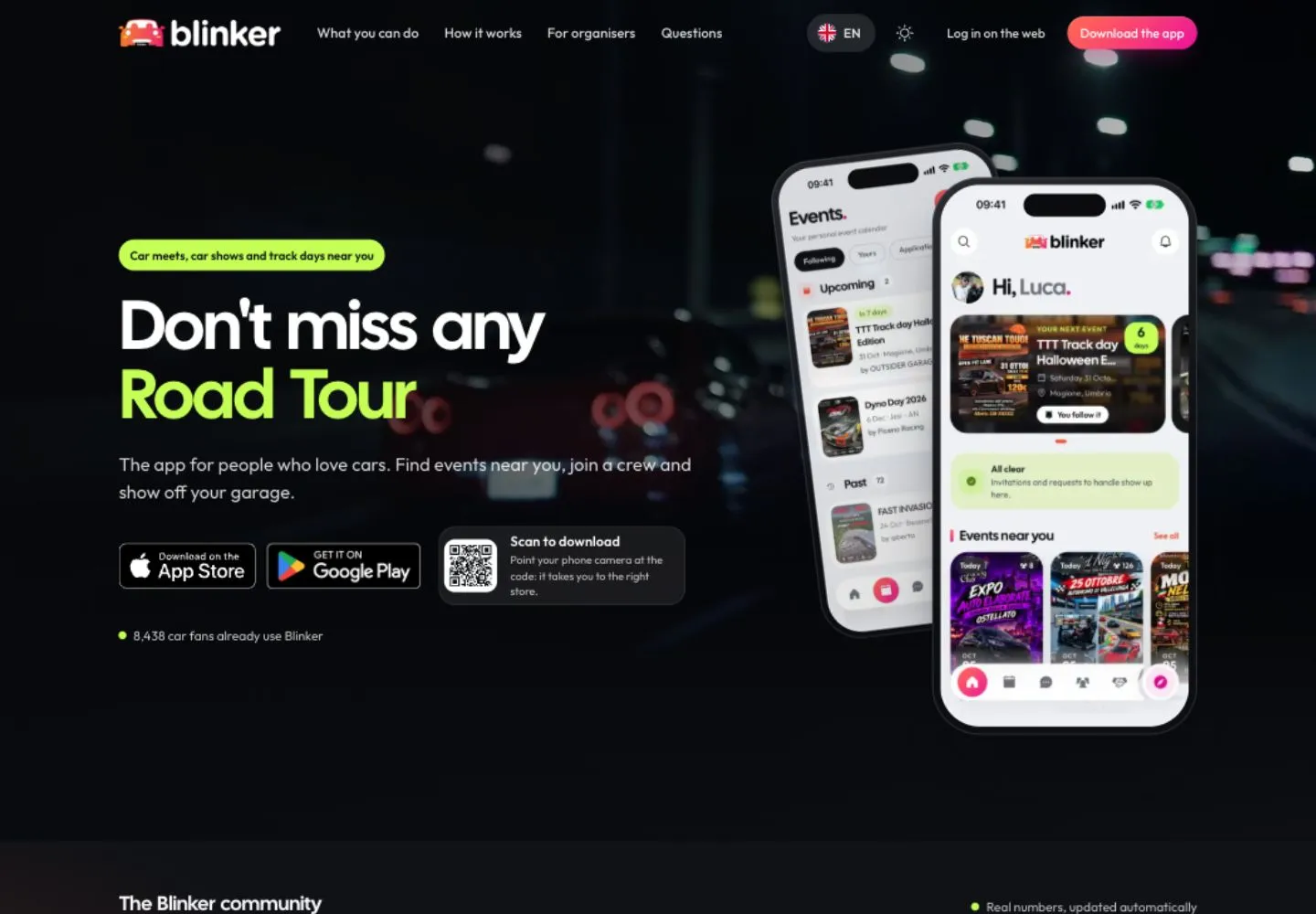 Sito pubblico Blinker aggiornato a ottobre 2026